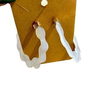 White Acrylic Hoop Earrings